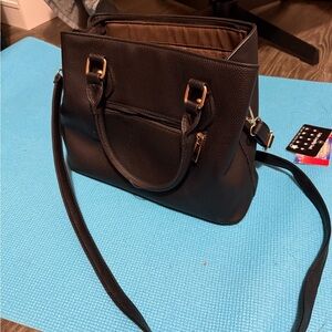 Elegant Black Leather Tote Bag